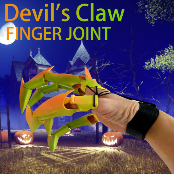 Halloween Artikuloidut sormet Creative Funny Finger Ghost Claw red,green,yellow pair