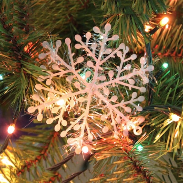 30stk julepynt Hvid kunstig snefnug white 18cm