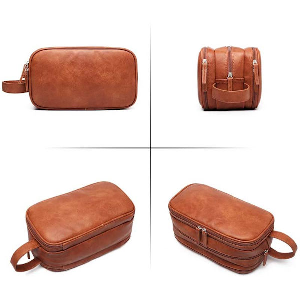 Mænd rejsetoiletartikler PU læder kosmetiktasker black 26.5*15*16 CM