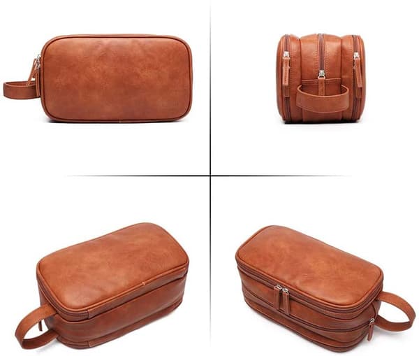 Resetoalett för män PU-läder kosmetikaväskor black 26.5*15*16 CM