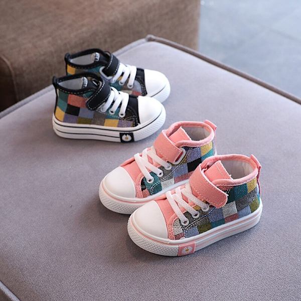 Barn Sneakers Barn Casual Skor Pojkar Flickor Canvas Skor High Top black 30