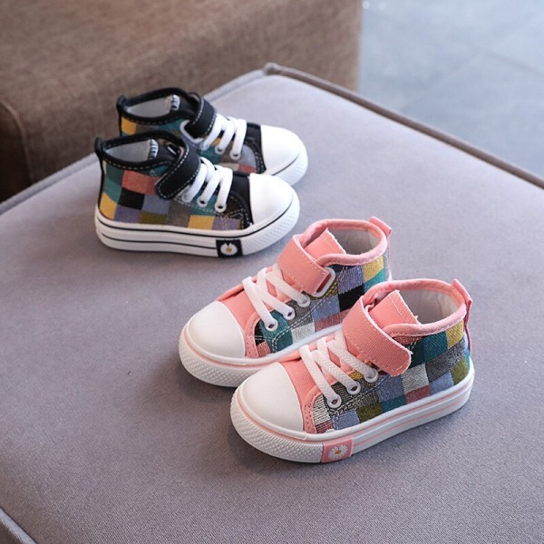 Barn Sneakers Barn Casual Skor Pojkar Flickor Canvas Skor High Top pink 32