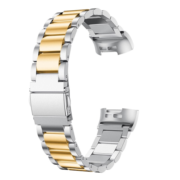 For Fitbit Charge 5 4 3 2 Smart Armbånd Watch Rustfrit Stål Rem Loop Til Fitbit Charge 3 SE  Sølv Rem Correa Silver-Gold For Fitbit Charge 2