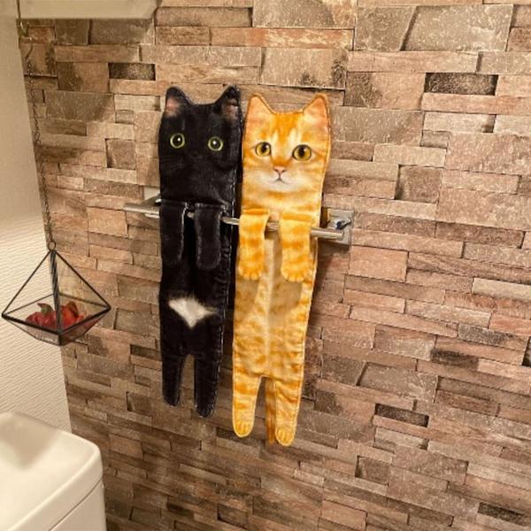 rolig katt handduk kök badrum handduk boll tortoiseshell cat