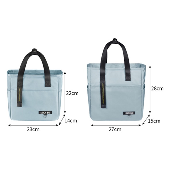 Eristetyt Bento-lounaslaukut suuren kapasiteetin vetoketjulla yellow 23*14*22cm