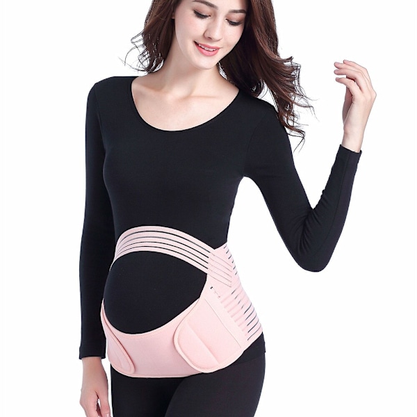 Gravida kvinnor Bälten Gravid Magbälte Midjevård Magstöd Magband Ryggbygel Graviditetsskydd prenatal bandage black l