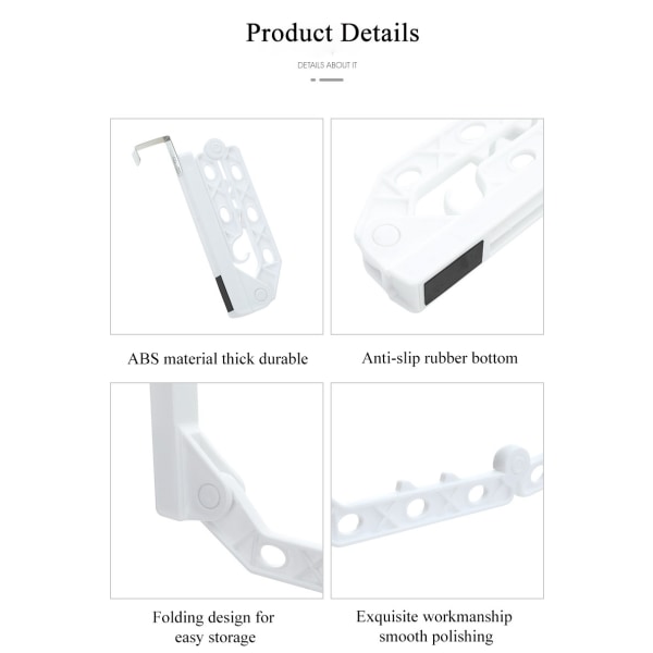 Multifunktion sammenfoldelig tøjbøjle tørrestativ 5 huller green 28*21cm