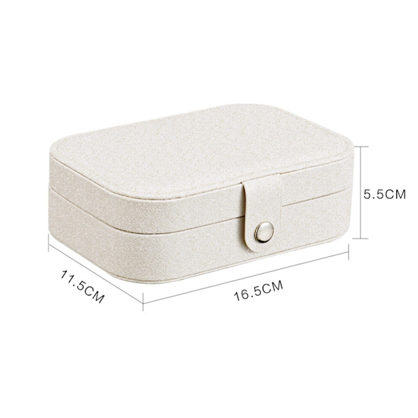 PU smycken bärbara resehalsband örhängen förvaringsbox blue 16.5x11.5x5.5cm