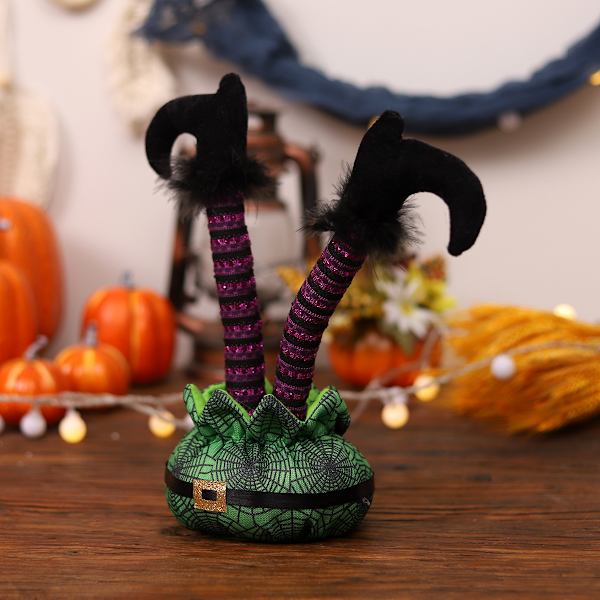 Ylösalaisin Jalat 2 kpl Halloween-koriste Ulkona Noita Kaatuneet Jalat Rekvisiitat Vihreä