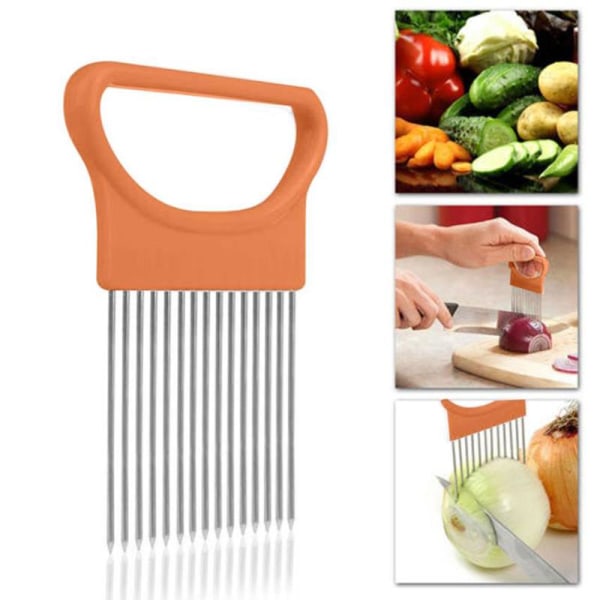 Køkken Gadgets Løg Slicer Tomat Grøntsager Sikker Fork white 7.8*10.6cm