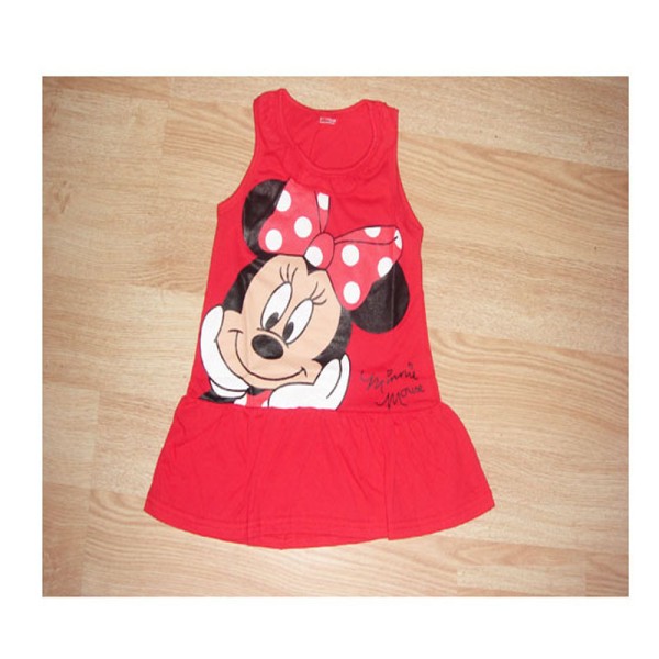 Minnie Mouse print baby lasten tyttömekko red 110cm