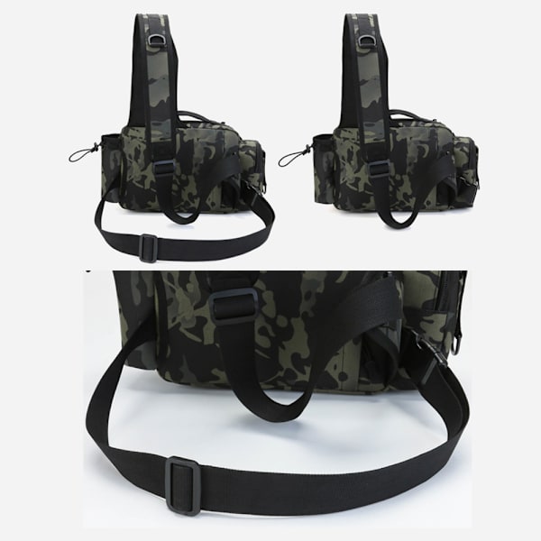 Multifunktionell lutande axelväska för fiske Scorpio Camo