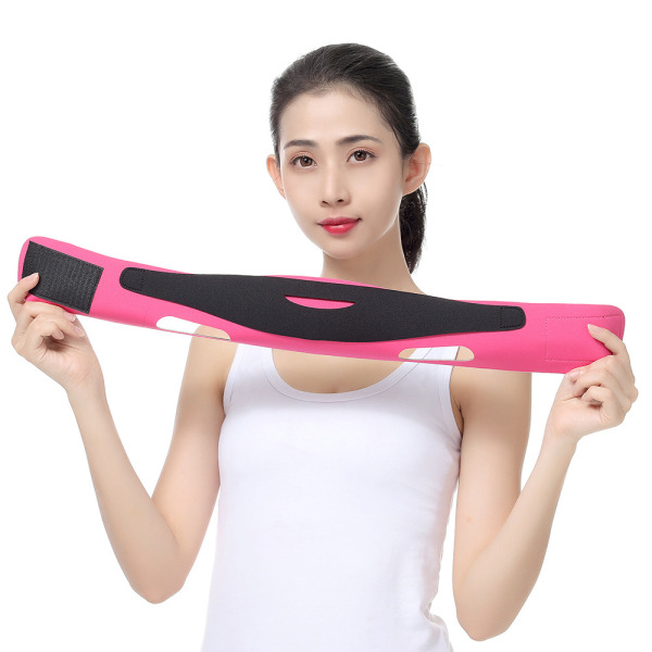 Elastisk ansigtsslankende bandage V Line Face Shaper black+pink 60*12cm