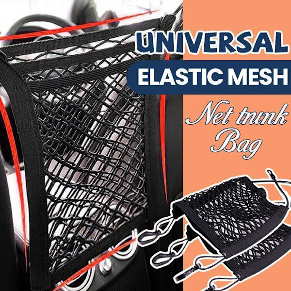 Trunk Black Auto Interiør Sæde Ryg Skrog Elastisk Mesh Net Bag black 25*30cm