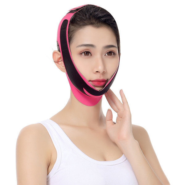 Elastisk ansigtsslankende bandage V Line Face Shaper black+pink 60*12cm