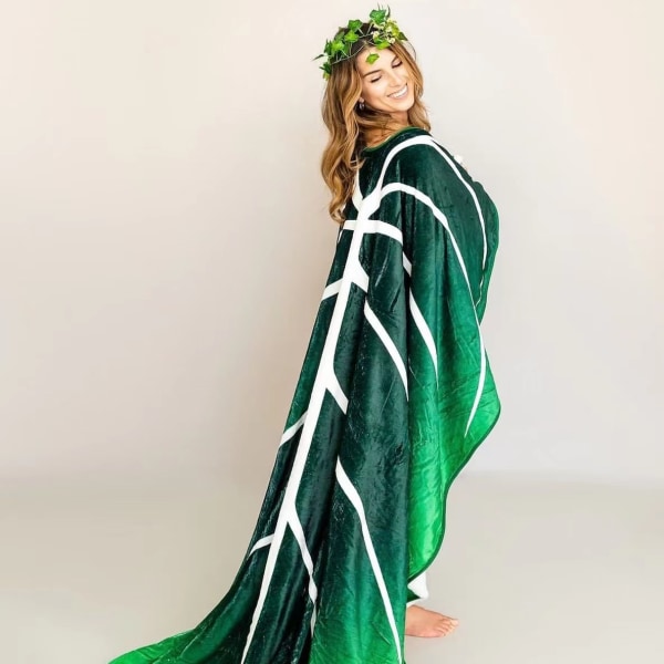 Mode printed löv grön filt 150*200