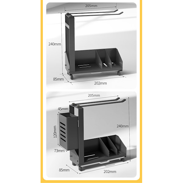Afløbsstativ Opbevaring Sink Organizer Rack black large