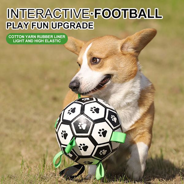 Hunde interaktivt legetøj til kæledyr udendørs træningsfodbold black and white small