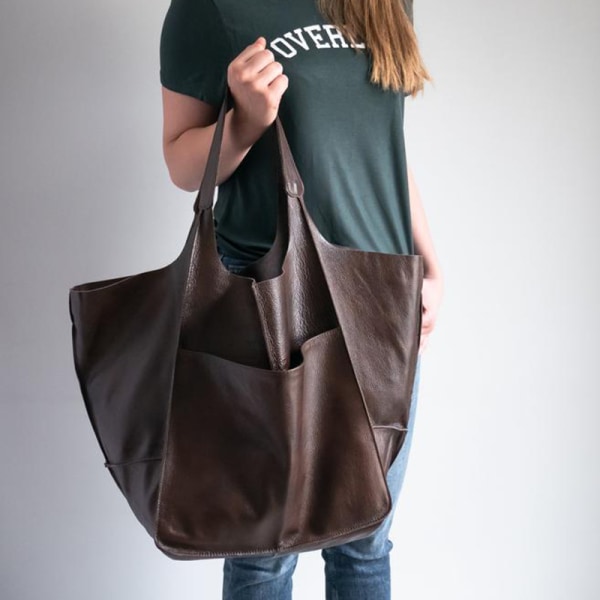 Naisten casual laukku korkealaatuinen nahkalaukku brown 70cm X 28cm X 40cm