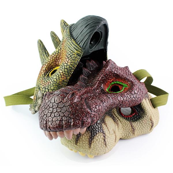 Dinosaur Mask Simulering Dinosaur Model Halloween Mask red 21.5*16*12cm