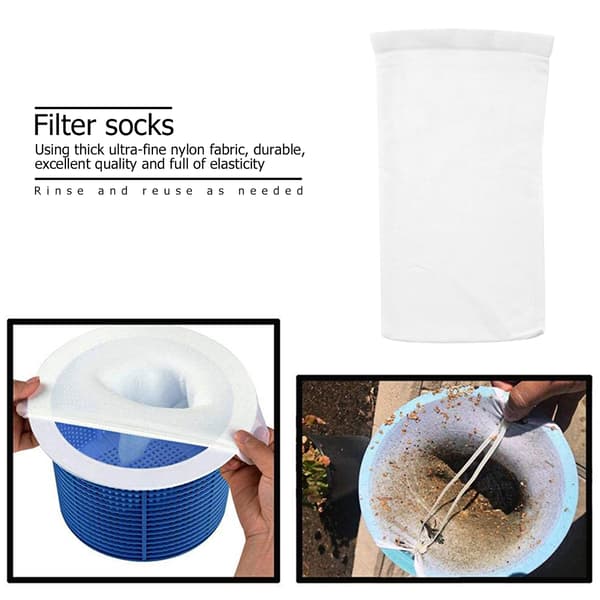 Nylon mesh korit allaskeräyssukat white+blue 5pcs