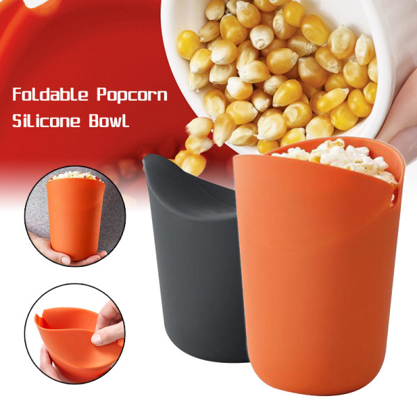 Mikrovågsskål för hopfällbara popcorn orange