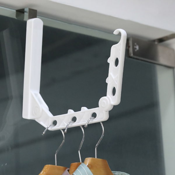 Multifunktion sammenfoldelig tøjbøjle tørrestativ 5 huller white 28*21cm