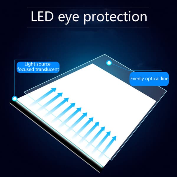 A4 LED-tegnetablet digital grafikblok USB white 33x23.5x0.35cm