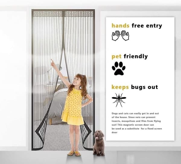 5 storlekar Basic Magnetic Myggnät Sommar Anti Bug Flugdörr Gardiner Mesh White 120 x 210cm