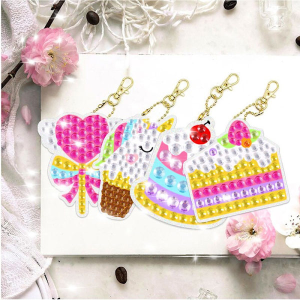 Cartoon Rainbow Unicorn 5D Gem ryggsäckshänge dekorera unicorn 15pcs