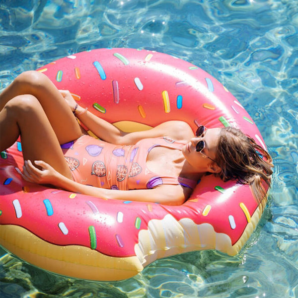 Sommersædering Legetøj Bøje Madras Oppustelig svømmering Fortykket PVC Sommerstrandflydelegetøj pink 100cm