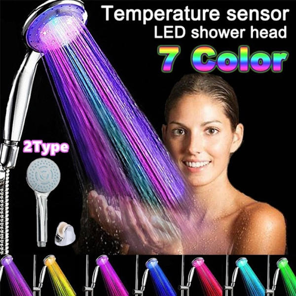 Automatisk farveskiftende LED regnbrusersprøjte 1pc
