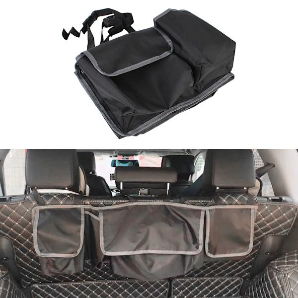 Oxford Cloth Auto Säte Ryggficka Baksäte Förvaringsväska black 90*12*25cm