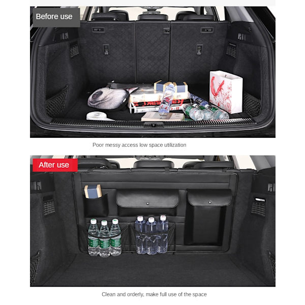 Multifunktions bilbagopbevaring Universal diverse taske black 90*50cm