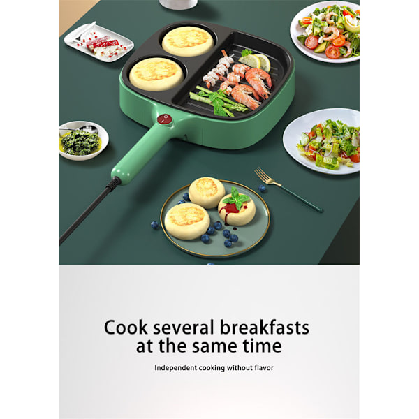 Elektrisk mini frukostmaskin stekpanna green