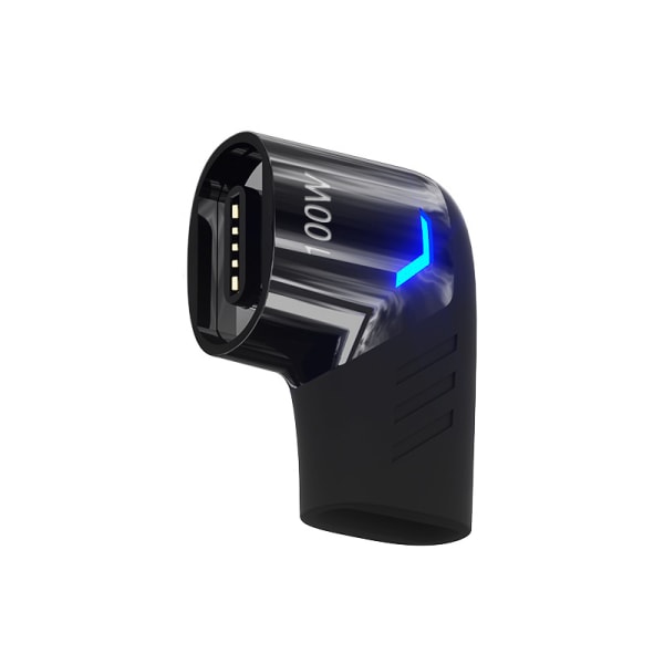 Magnetisk USB C Adapter Right Angle PD 100W Svart