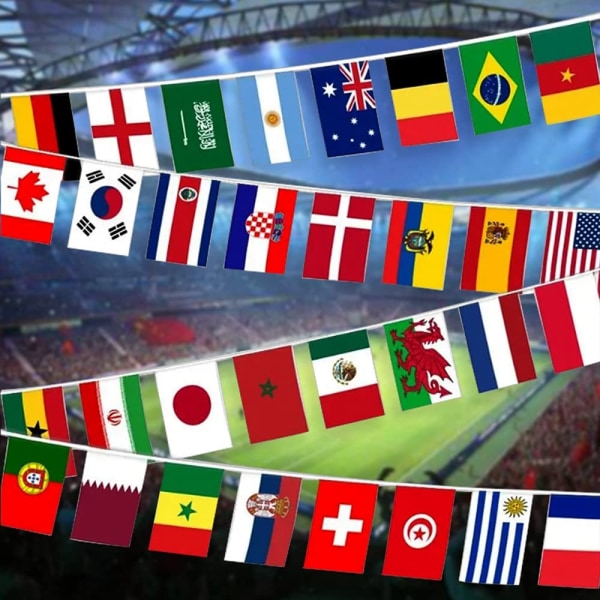 2stk World Cup flag Bunting Bunting Qatar 2022 World Cup flag 1pc 9m