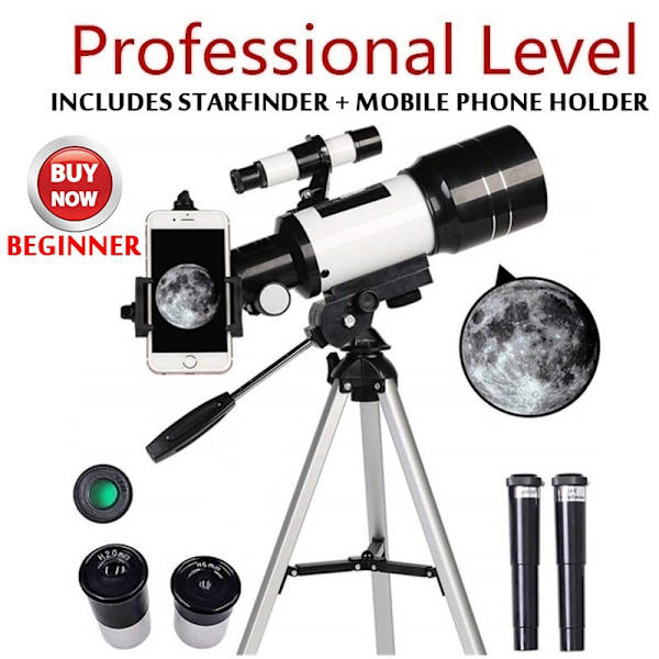 70 mm blænde monokulært HD 150X astronomisk teleskop Monocular set&phone holder