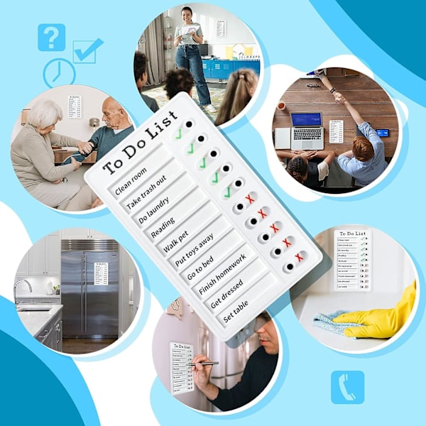 2 bitars sysslorschema för vuxna att göra Lista Mina sysslor Checklista Uppgiftstavla Glidande rutinschema för barn Rv-påminnelse