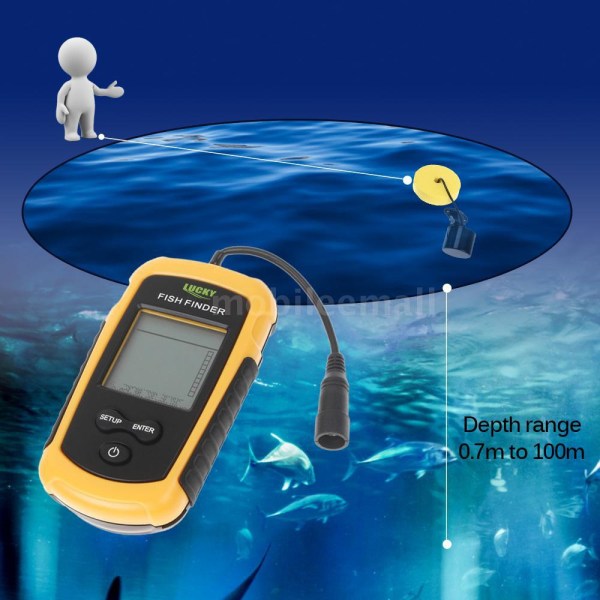 Grå/färg LCD trådbunden ekolod Fish Finder Bärbar fiskdetektor Color LCD