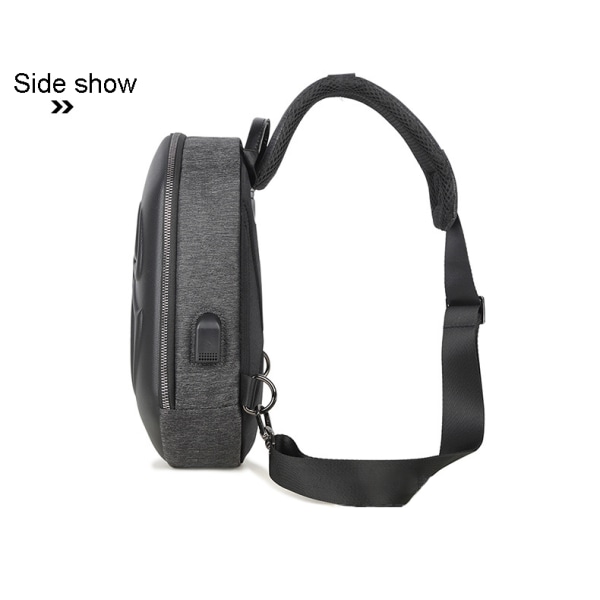 USB laddning Crossbody Unisex Running Chest Bag black texture