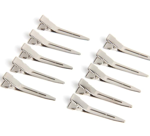 Single Prong Pin Curl Duckbill Clips, silver Inställningssektion Hai 100 pack