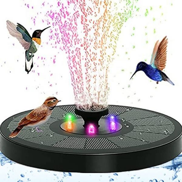 Solar Powered Fountain Flydende Vandfald Vandpumpe Led 16CM LED