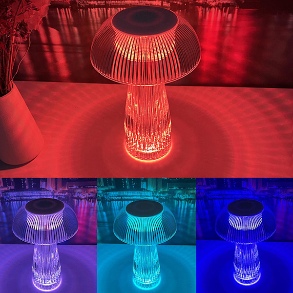 Creative Crystal Bordlampe Touch Mushroom Night Light USB 15.5*25.5cm
