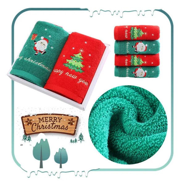 Store julehåndklæder til badeværelse, bomuldsjule køkkenhåndklæder Green