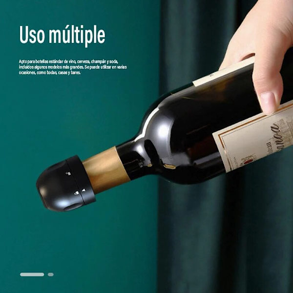 Silikonförseglad propp Wine Champagne Bottles Sealer Cap black 3pcs