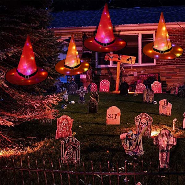 Halloween LED-lysande häxhatt Glödande häxhatt purple 32*38cm