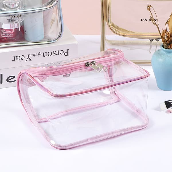 Kosmetiska väskor Klar PVC-dragkedja Makeup Transparent resepåse purple 23*19*12cm