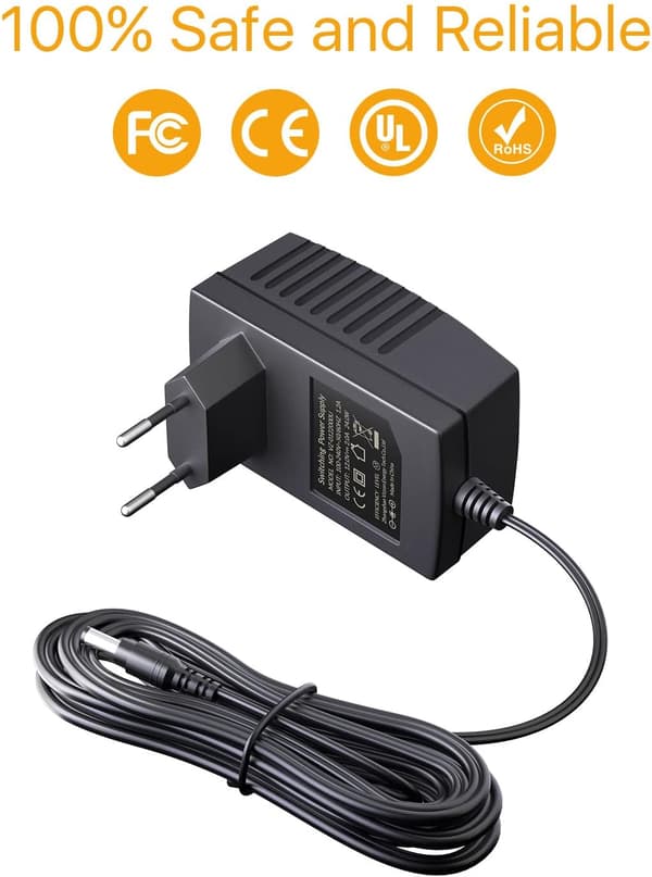 DC 12V 2A power transformator med europeisk kontakt