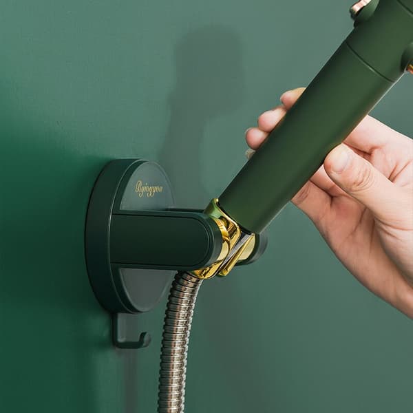 Fäste med krokfri universal duschhuvudsfäste light green